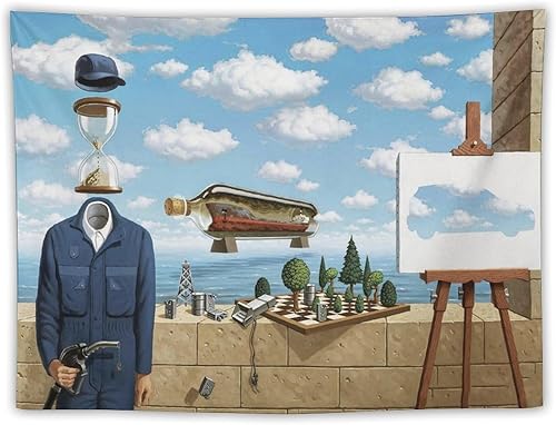 Rene Magritte Artwork Painter Poster Home Decor Tapestry Wall Art Hanging Picture Print Bedroom Decorative Painting Tapestries Room Aesthetic 30"x40"