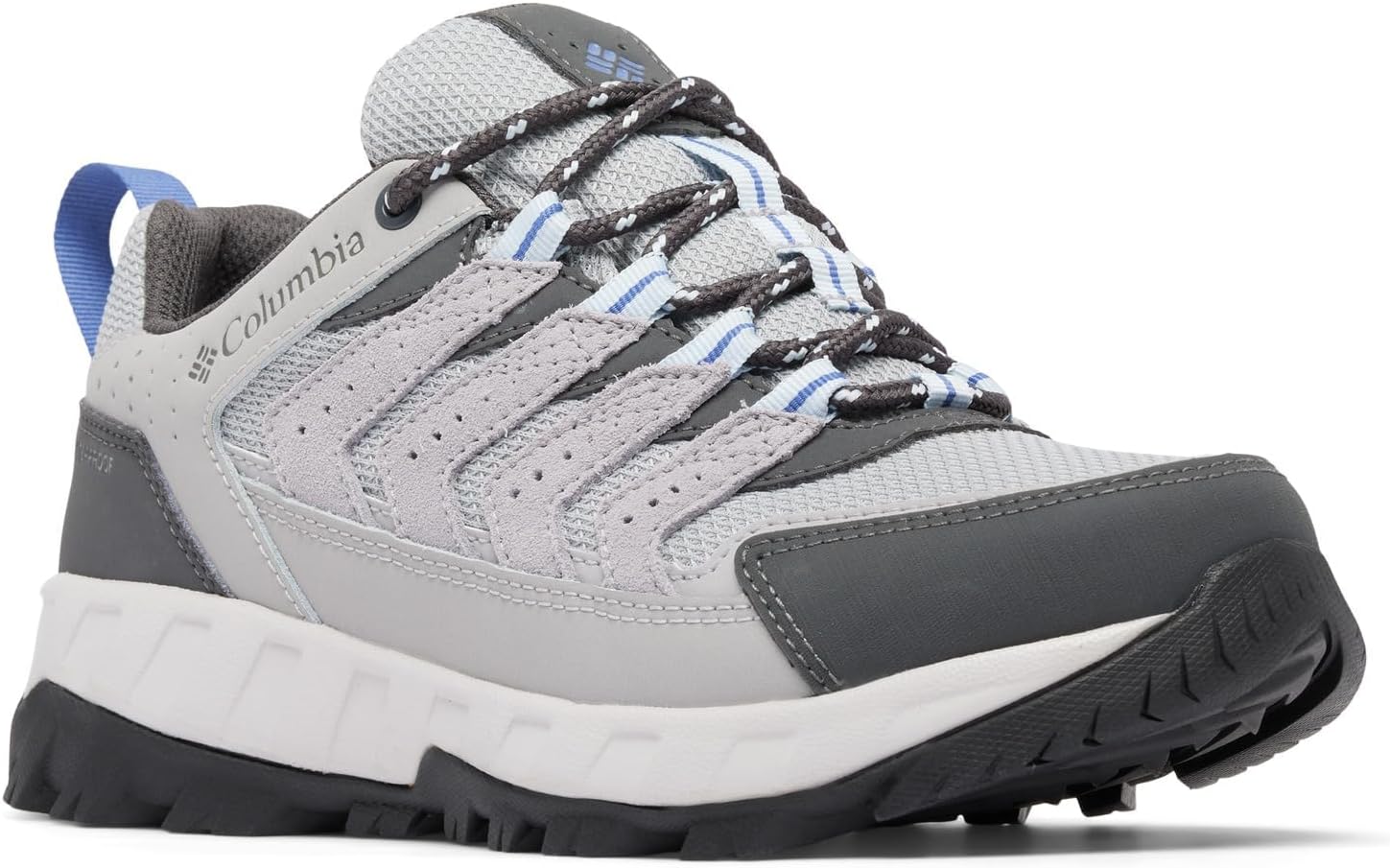 Columbia Women's Strata Trail Low Waterproof Hiking Shoe, Steam/Eve, 7.5 Wide