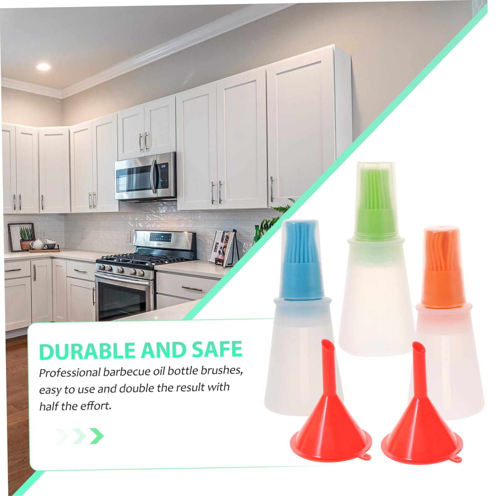 ABOOFAN Oil Bottle Brush Set Bbq Grilling Brush Home Grade Silicone Random Color