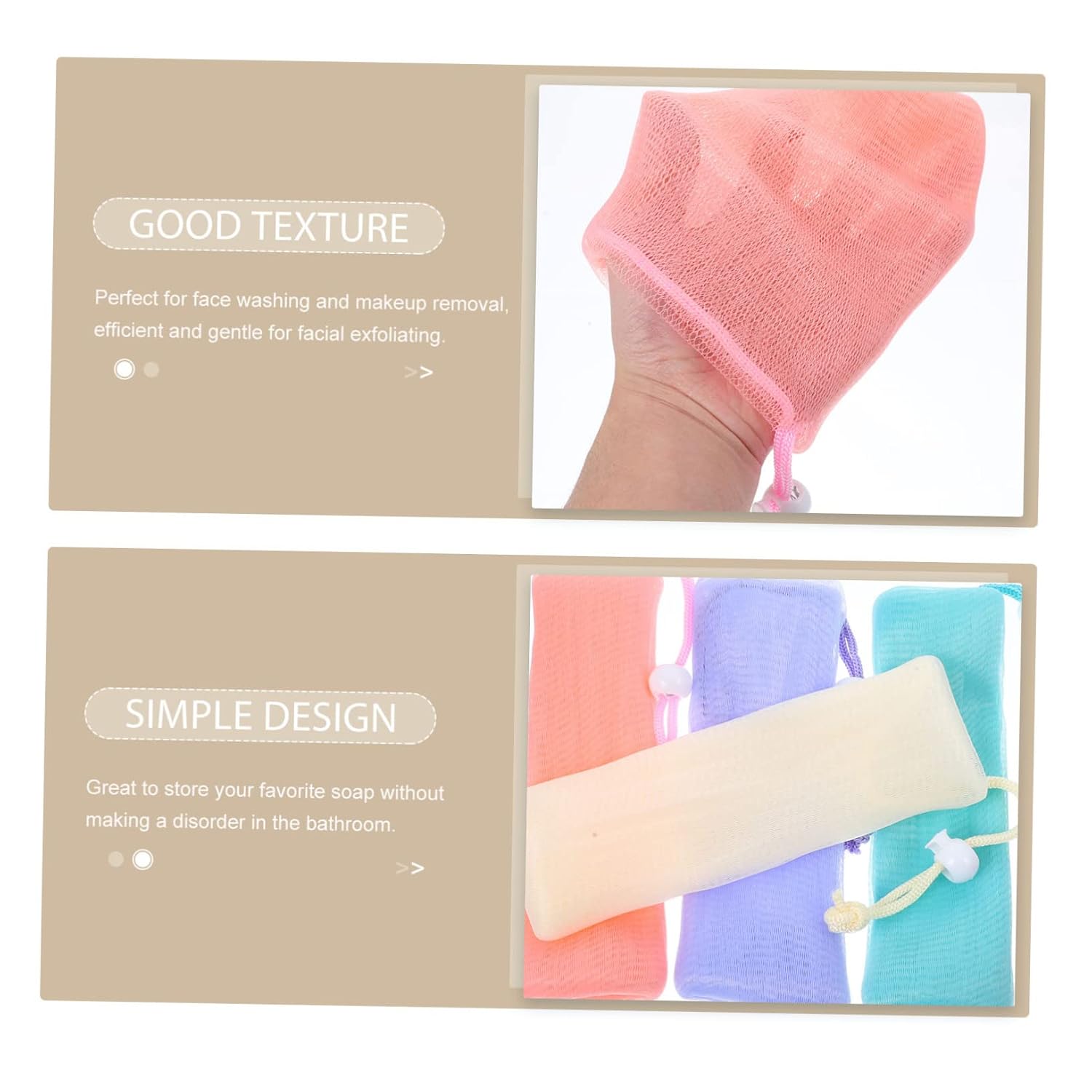 4Pcs Mesh Soap Pouch Bags for Foaming and Storage Soft Multi Soap Net for Shower Quick Drying for Soap Bars Colors
