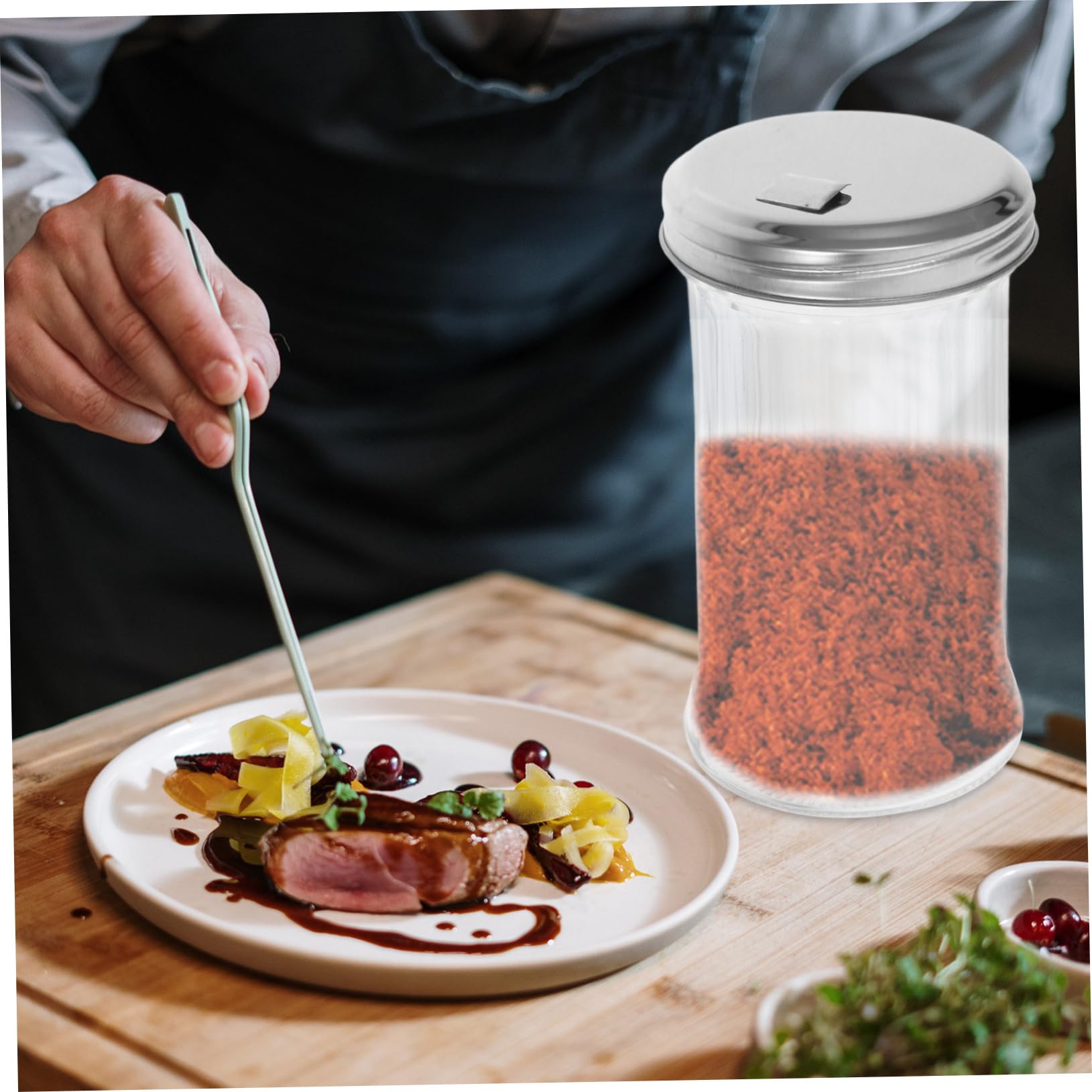 ABOOFAN 4 Stück Pfefferstreuer aus Glas und Edelstahl 330ml Gewürzstreuer mit Deckel und Praktischem Verschluss für Einfache Aufbewahrung in Küche