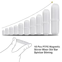 Vista 2 de 10pcs PTFE agitador magnético mezclador agitador barra spinbar color blanco