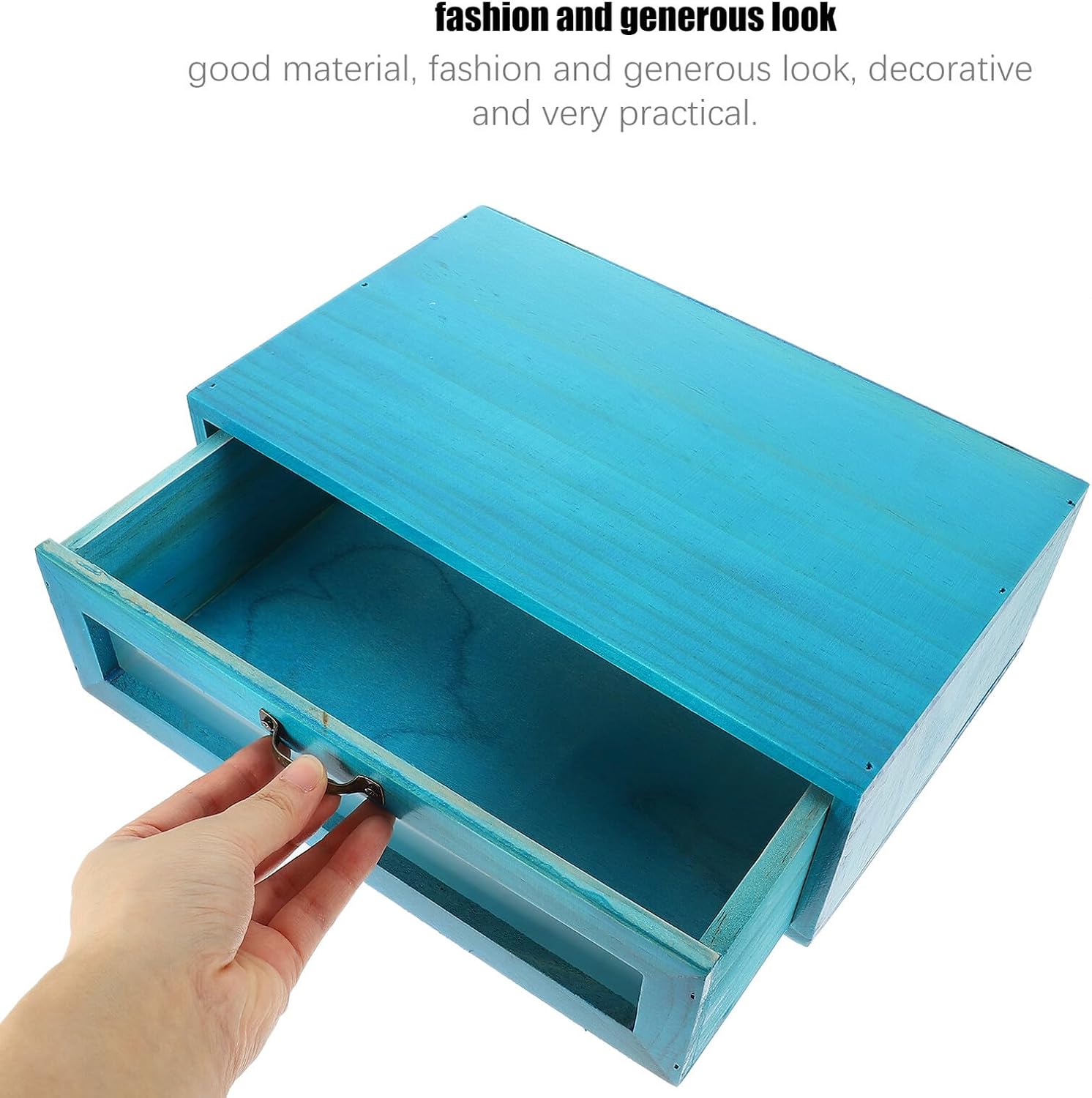 VALICLUD Small Wooden Drawer Organizer Box for Desktop Vintage Mediterranean Style Makeup and Jewelry Storage Sturdy Wood Material with Capacity for Lipsticks Necklaces and Accessories