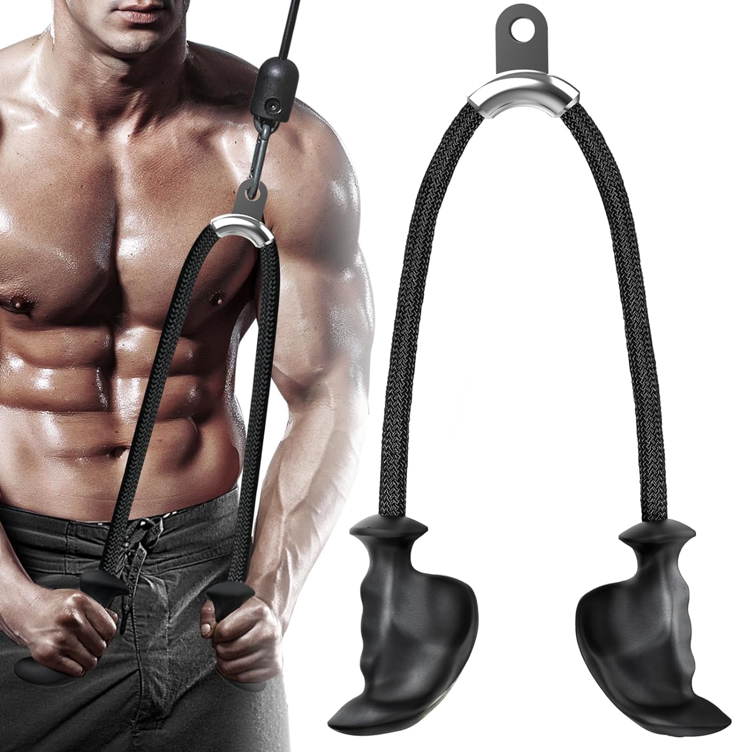 Lets Play Tricep Rope for Gym with Ergonomic Handles II 36 Inch Tricep Pull Down Rope for Cable Machine II Pulley System, Triceps Gym Rope Cable Attachment for Gym (B0D6NHWKG8) Amazon Price History, Amazon Price Tracker