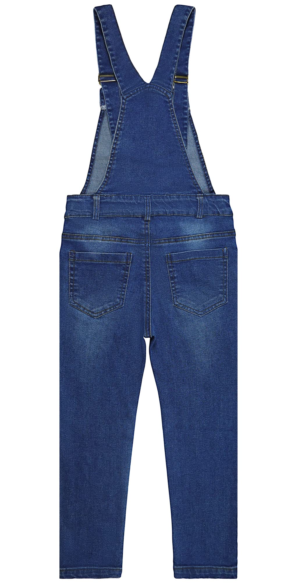 KIDSCOOL SPACE Salopette In Jeans Da Ragazzo, Salopette Con Pettorina Grande Semplice In Denim Morbido Ed Elastico, Blu