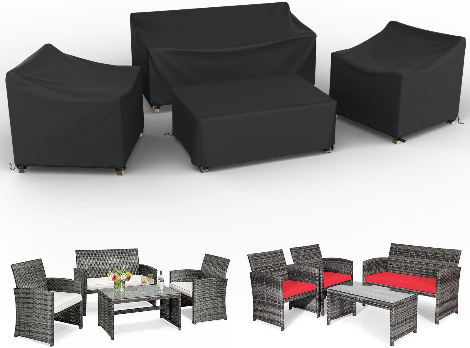 Outrora Patio Furniture Set Cover, 4 Piece Outdoor