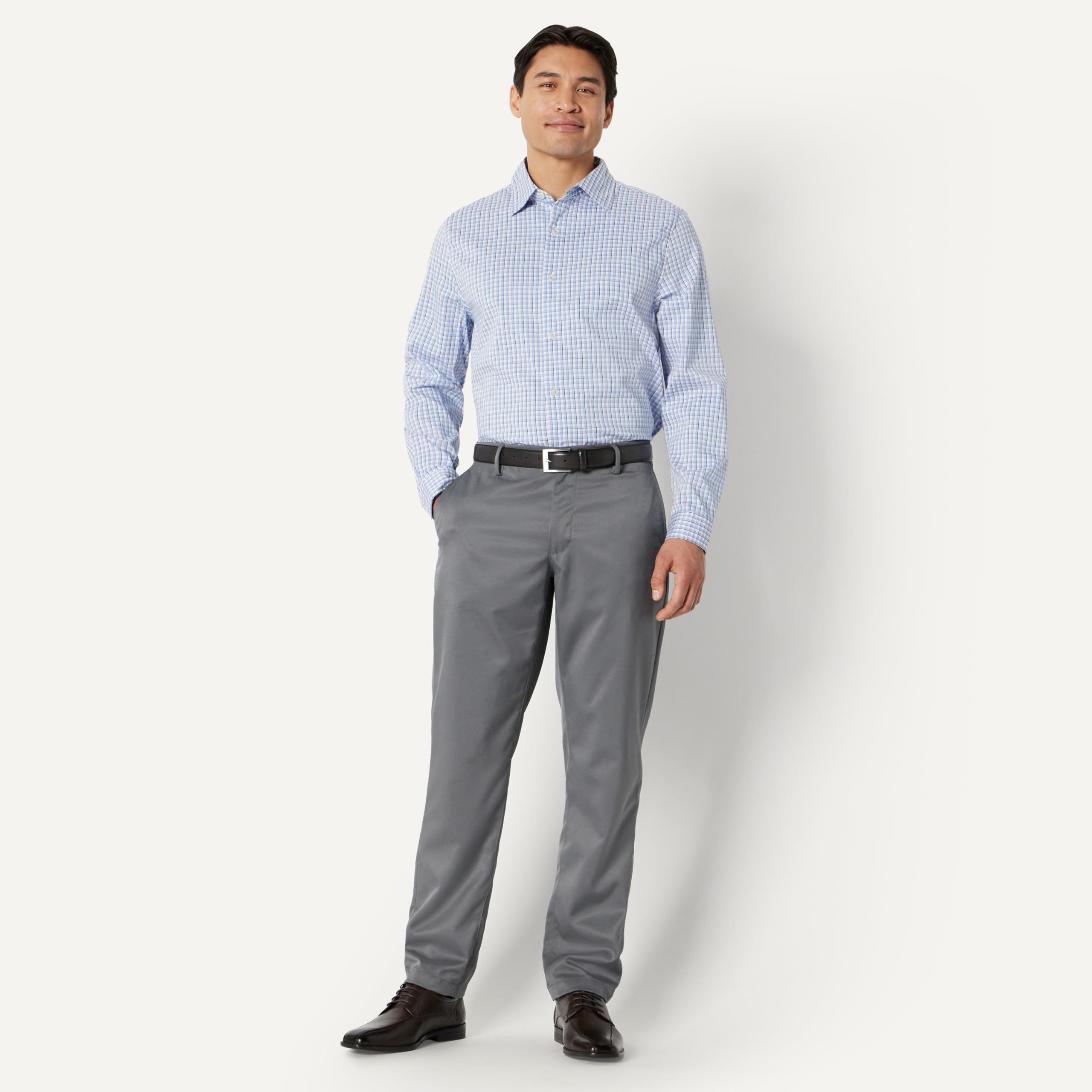 Amazon Essentials Zapatos Derby de Vestir Formales y Elegantes para Oficina con Cordones y Puntera Cuadrada Hombre