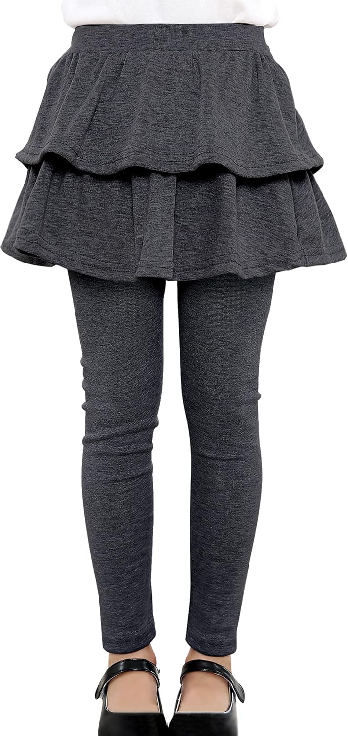 KEREDA Girls Leggings Ruffle Skirt School Uniform Pants Kids Clothes 4-14 Years