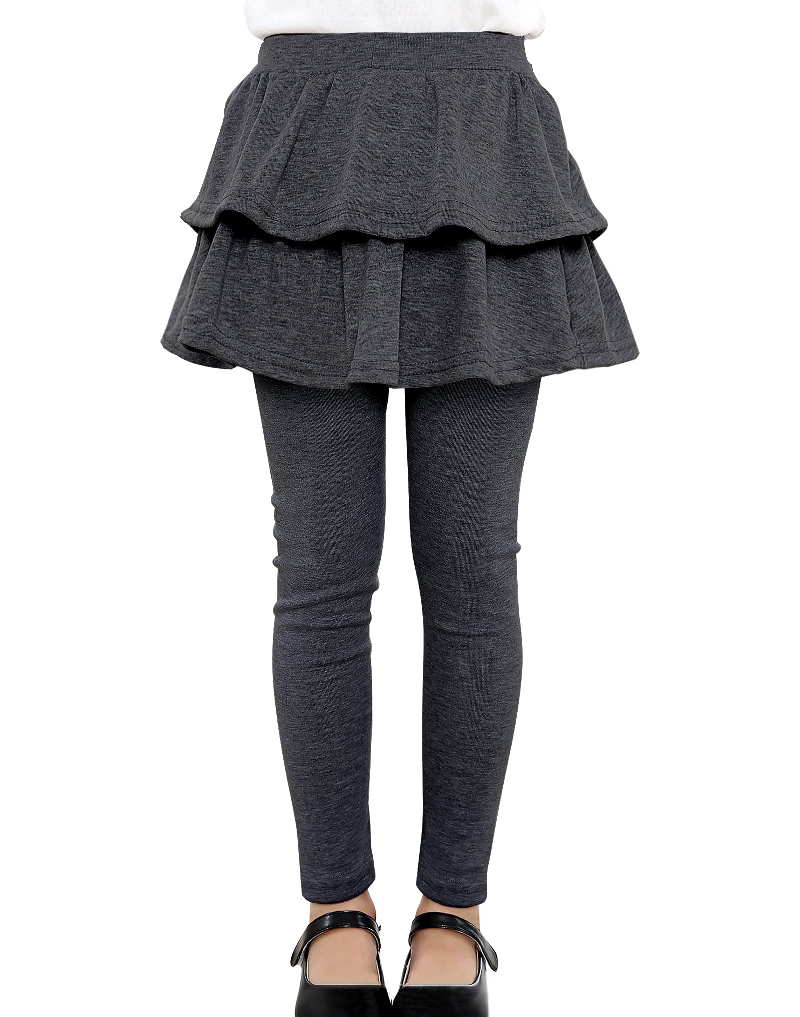 KEREDA Girls Leggings Ruffle Skirt School Uniform Pants Kids Clothes 4-14 Years