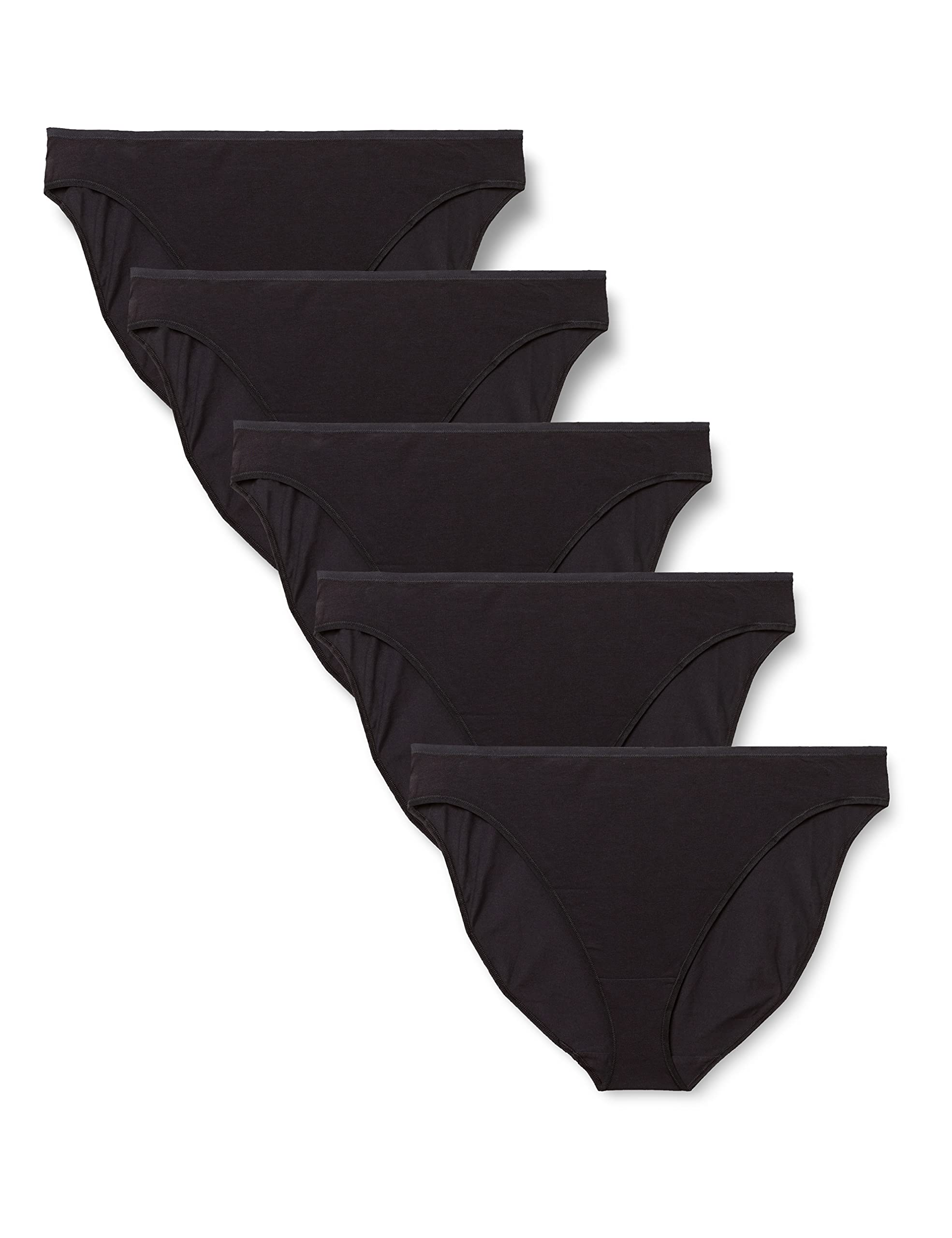 Iris & Lilly Women's Cotton High Leg Knickers, Pack of 5