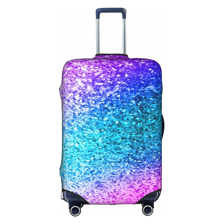 Haiem Glitter Rainbow Luggage Cover,Durable, Washable Suitcase Protector With Anti Scratch Technology Keep Your Luggage Looking New X Large
