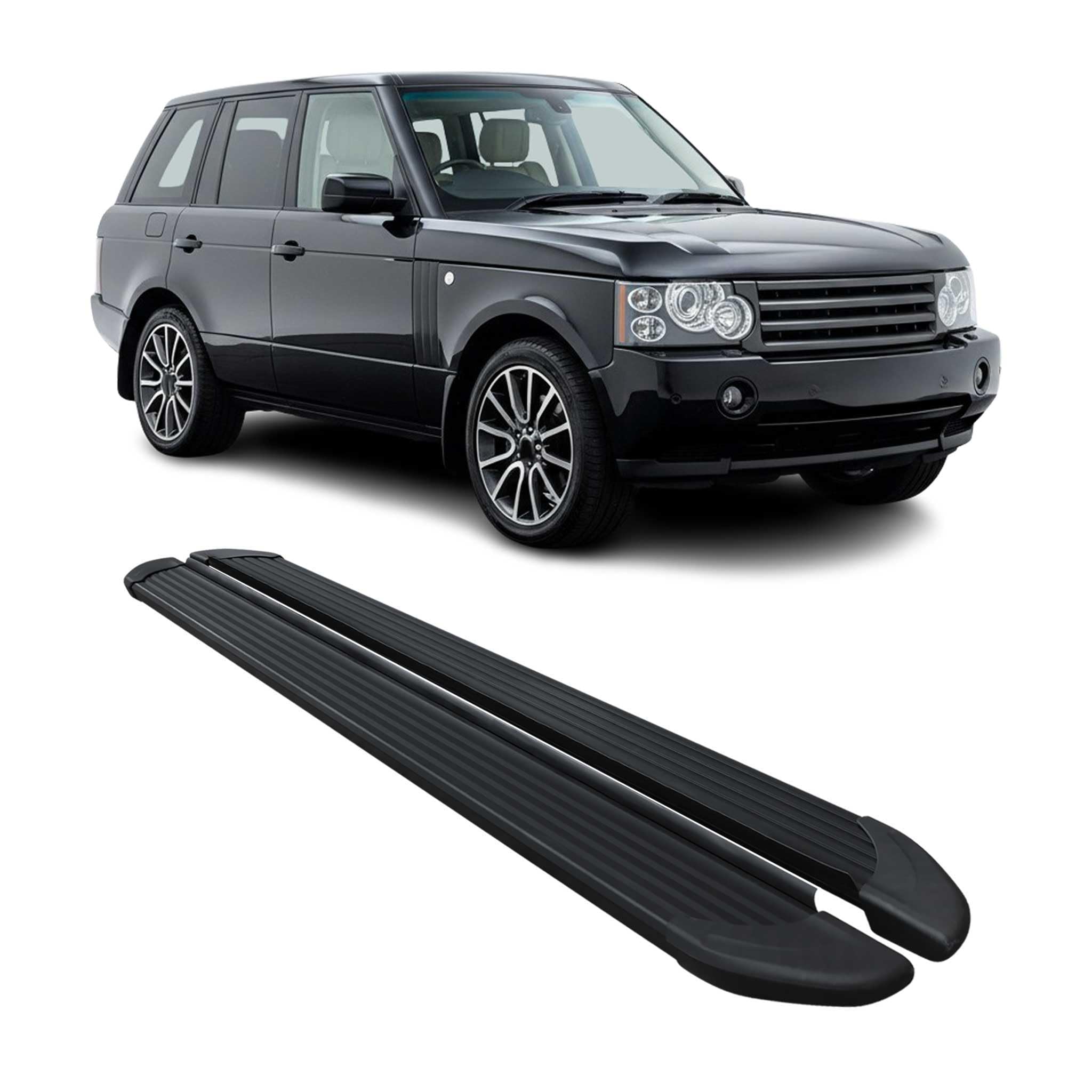 OMAC Marchepieds latéraux compatibles avec Range Rover Vogue 2001-12 en aluminium noir