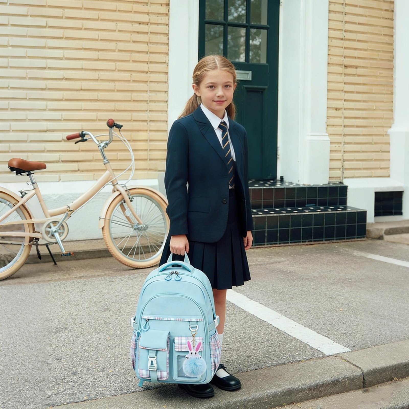KEBEIXUAN Mochilas para niñas y niños, mochila escolar Kawaii, para adolescentes, estudiantes de secundaria, mochila de libros al aire libre, adolescentes