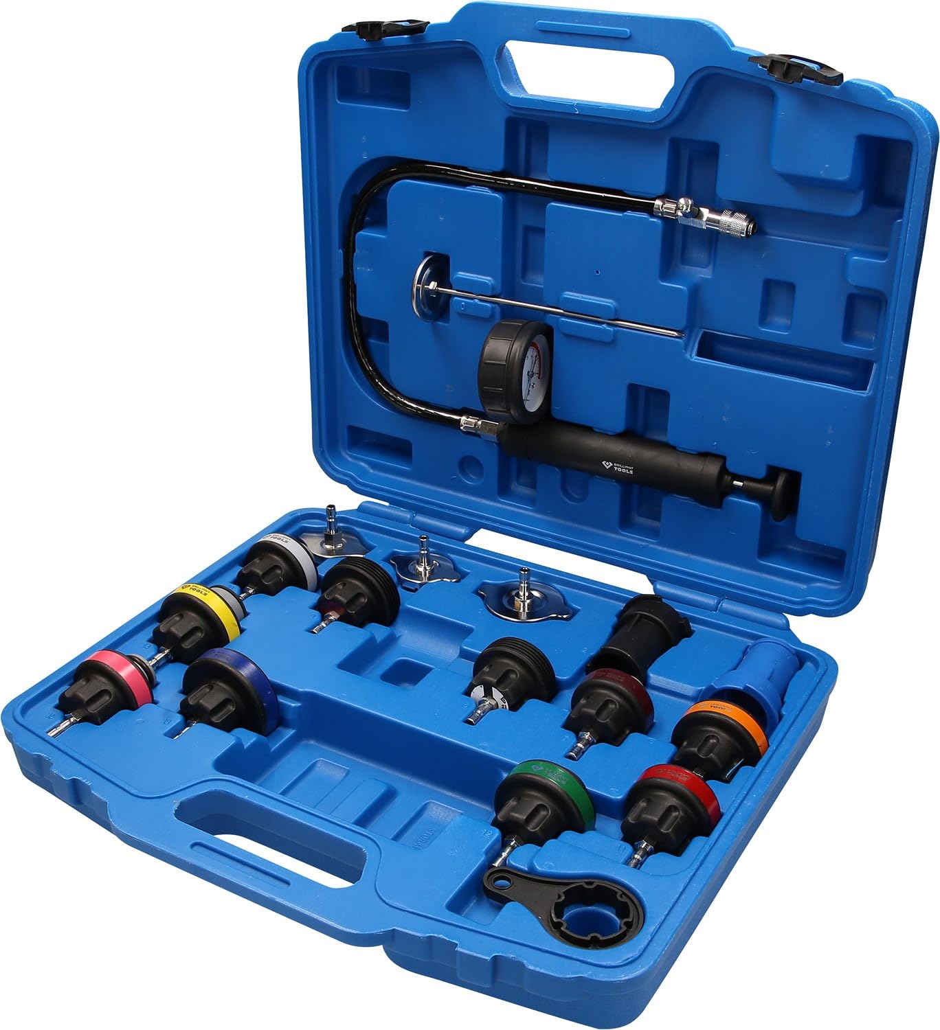 BRILLIANT TOOLS BT521200 Kühlsystem-Diagnose-Satz | 18-TLG. [Powered by KS Tools]