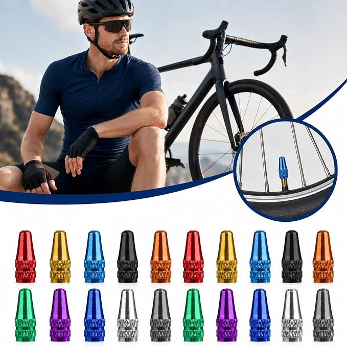 50 Tapas de Válvula Presta para Bicicleta en 10 Colores miniatura 3