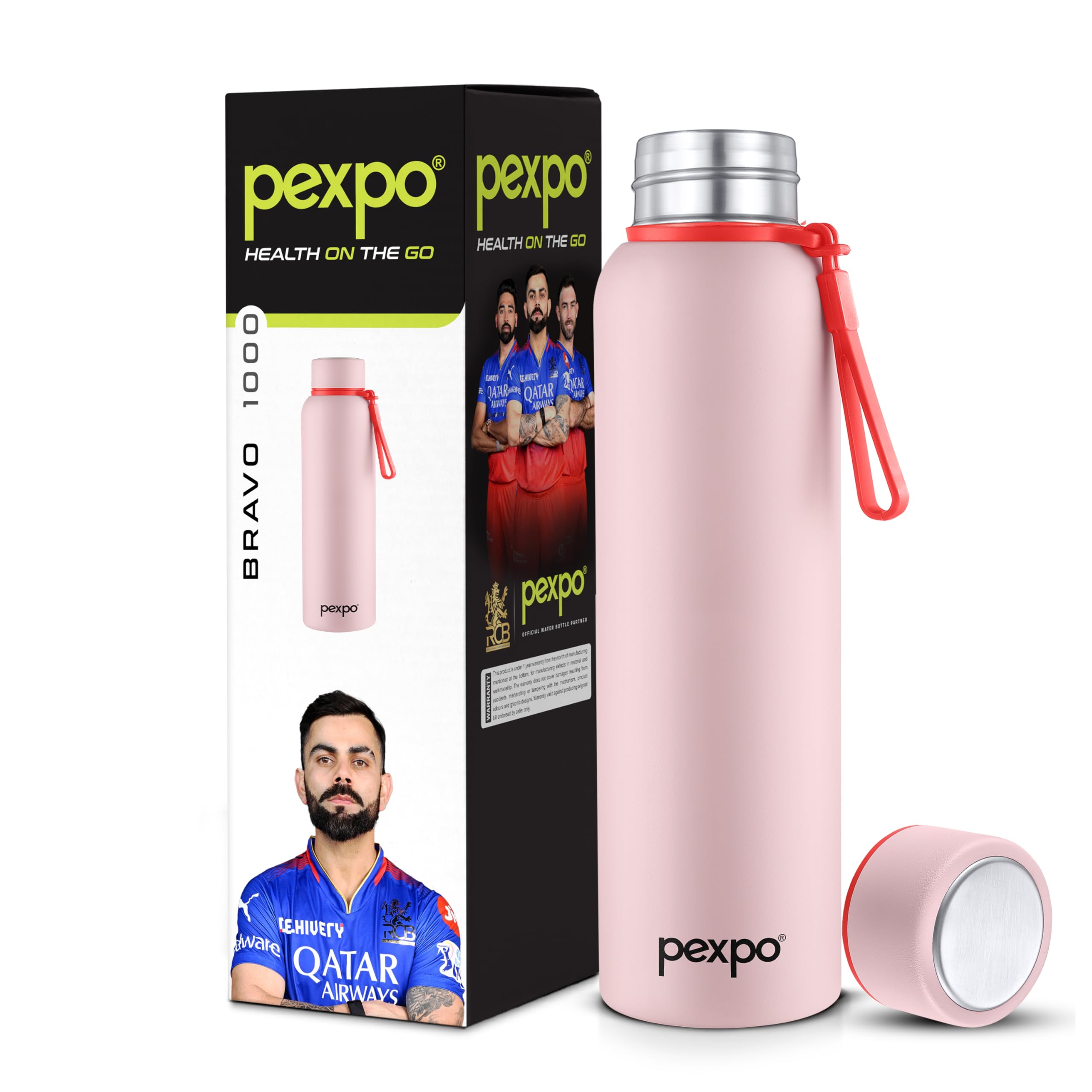 Pexpo Bravo Hot & Cold ISI Certified Flask | Stainless Steel Water Bottle - 700ml Baby Pink Thermoflask | Office| Gym| Travelling| Home| School| Adults & Kids (B0D9BM55RT) Amazon Price History, Amazon Price Tracker