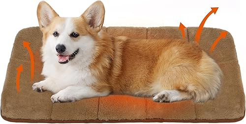 Miniatura 9 de Tapete para jaula para perros grandes, cama para perro de espuma viscoelástica de 35 x 23 pulgadas, lavable y antideslizante, almohadilla ultrasuave