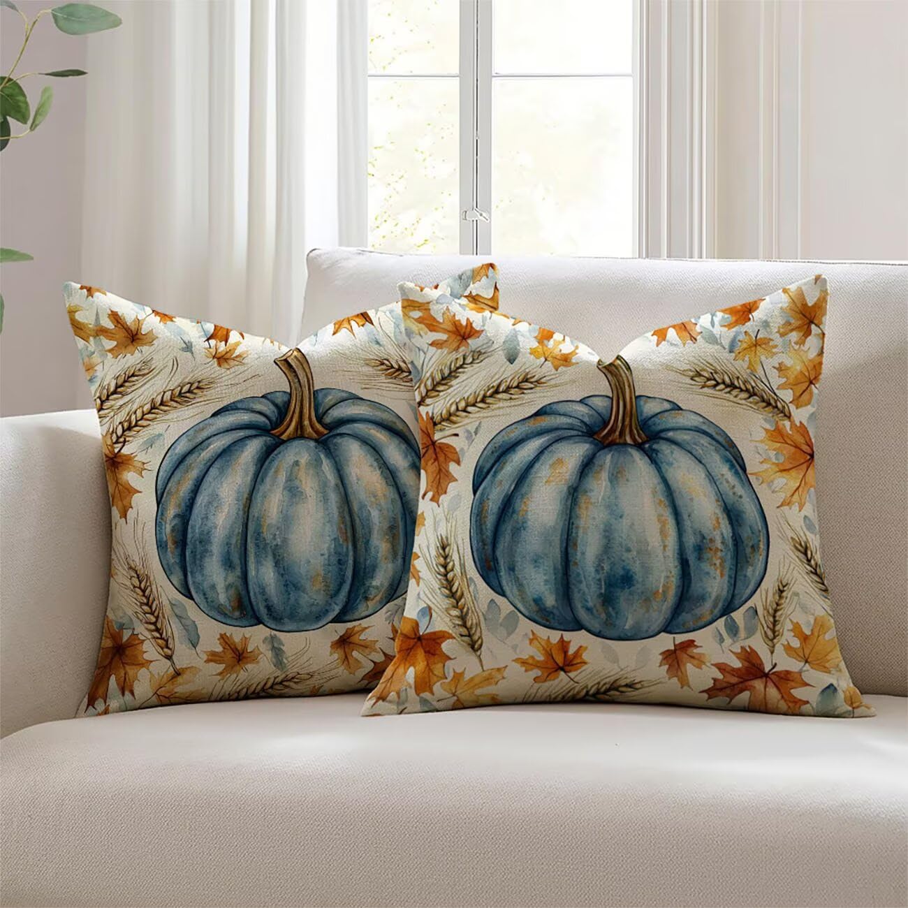 Housse de coussin 55x55cm Halloween en lin imperméable contre la pluie de jardin