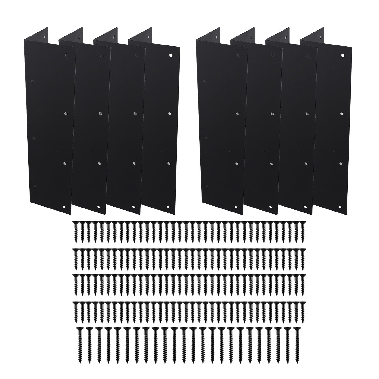 QOXEZY Staffe angolari rialzate per aiuole da giardino con viti per letti alti 50-61 cm, confezione da 4, nero, connettori metallici in lega di acciaio