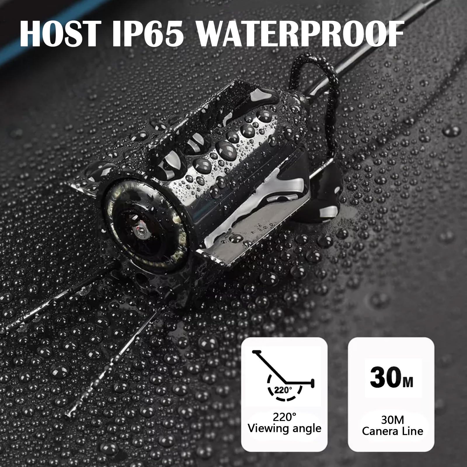 Telecamera Subacquea Pesca, Ecoscandaglio da Pesca Impermeabile IP65 Fish Finder con 5" IPS Display 8000mAh Batteria 30m Cavo 220° Visione Notturna Grandangolare per Pesca in Mare Pesca su Ghiaccio