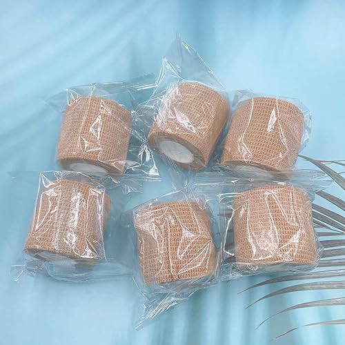 Miniatura 7 de Envoltura de vendaje autoadhesiva, 6 rollos de envoltura autoadhesiva de 2 pulgadas, vendajes autoadhesivos, vendaje elástico para esguinces de