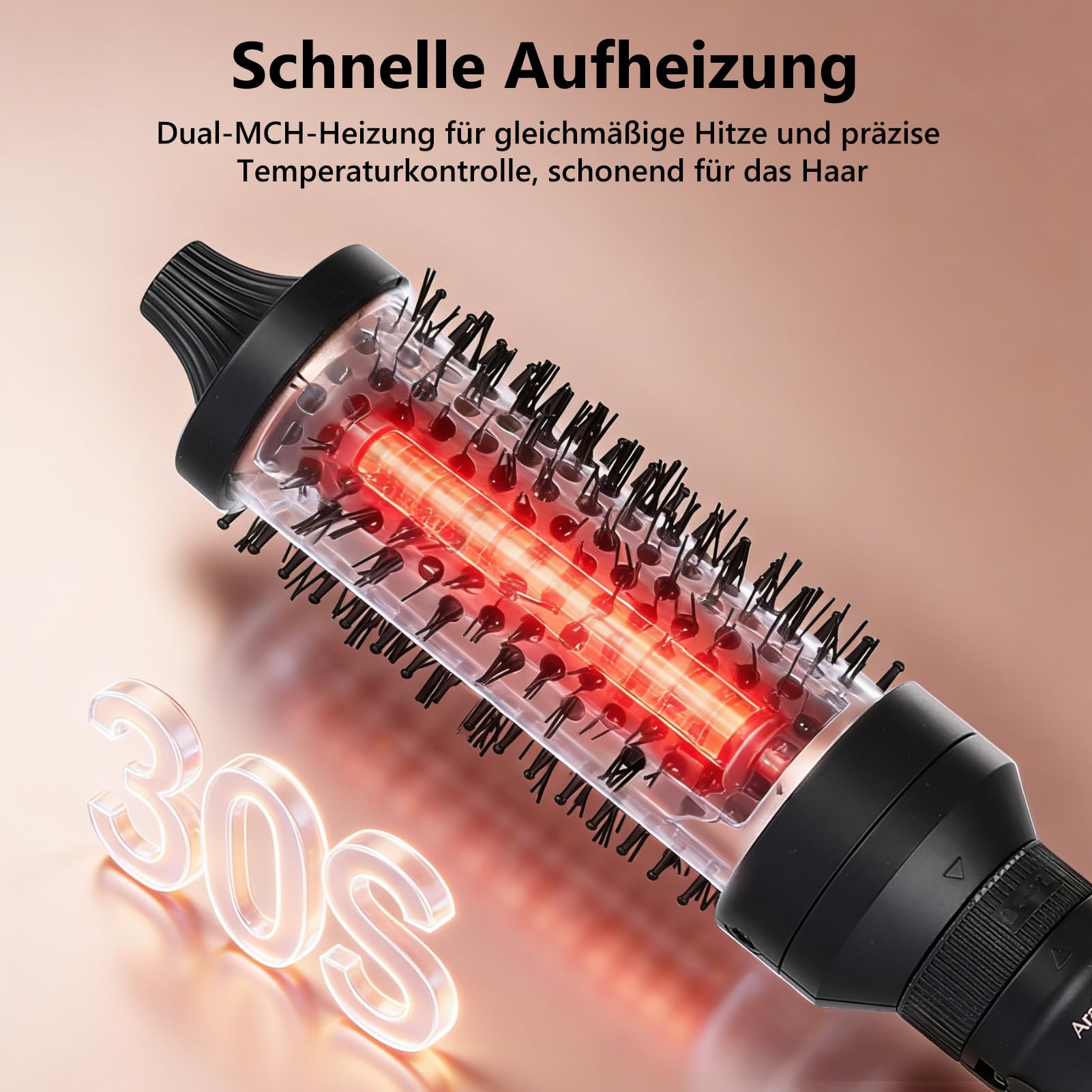 3-in-1 Ionen-Wärmebürste Set (32/38/45mm), Doppelspannung | Thermobürste Rundbürste mit 5 Temperatureinstellungen (150°C–230°C), inkl. Tasche und Hitzeschutzhandschuh