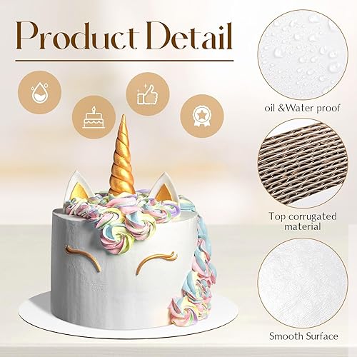 Miniatura 3 de Dandat 150 piezas de cartón para tartas, tableros de pastel blancos, platos desechables para pasteles, bandeja de pasteles, círculos de pasteles,