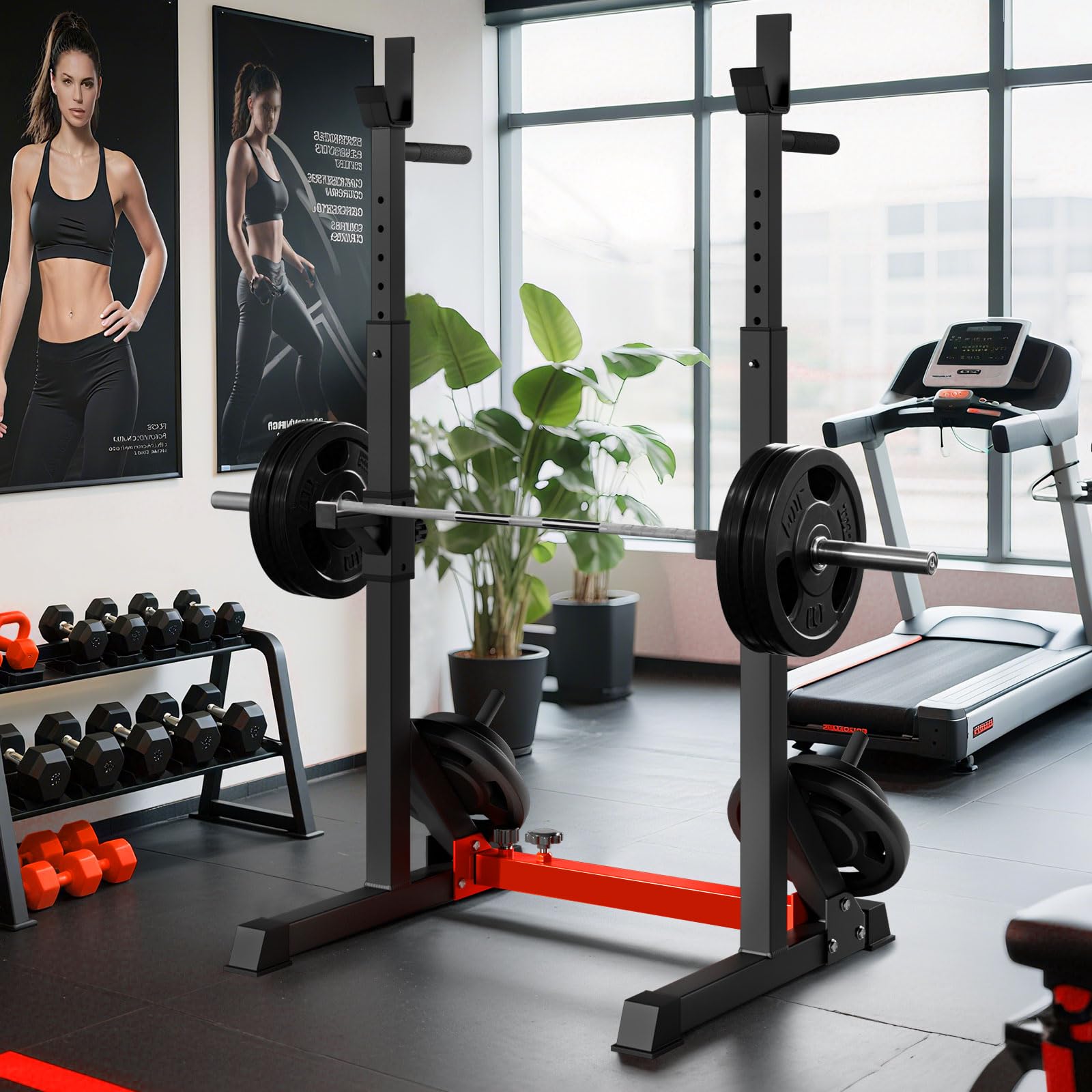 Rack da Squat, Supporto Bilanciere Regolabile, Stand per Sollevamento Pesi Multifunzione per casa, palestra Max 250 KG