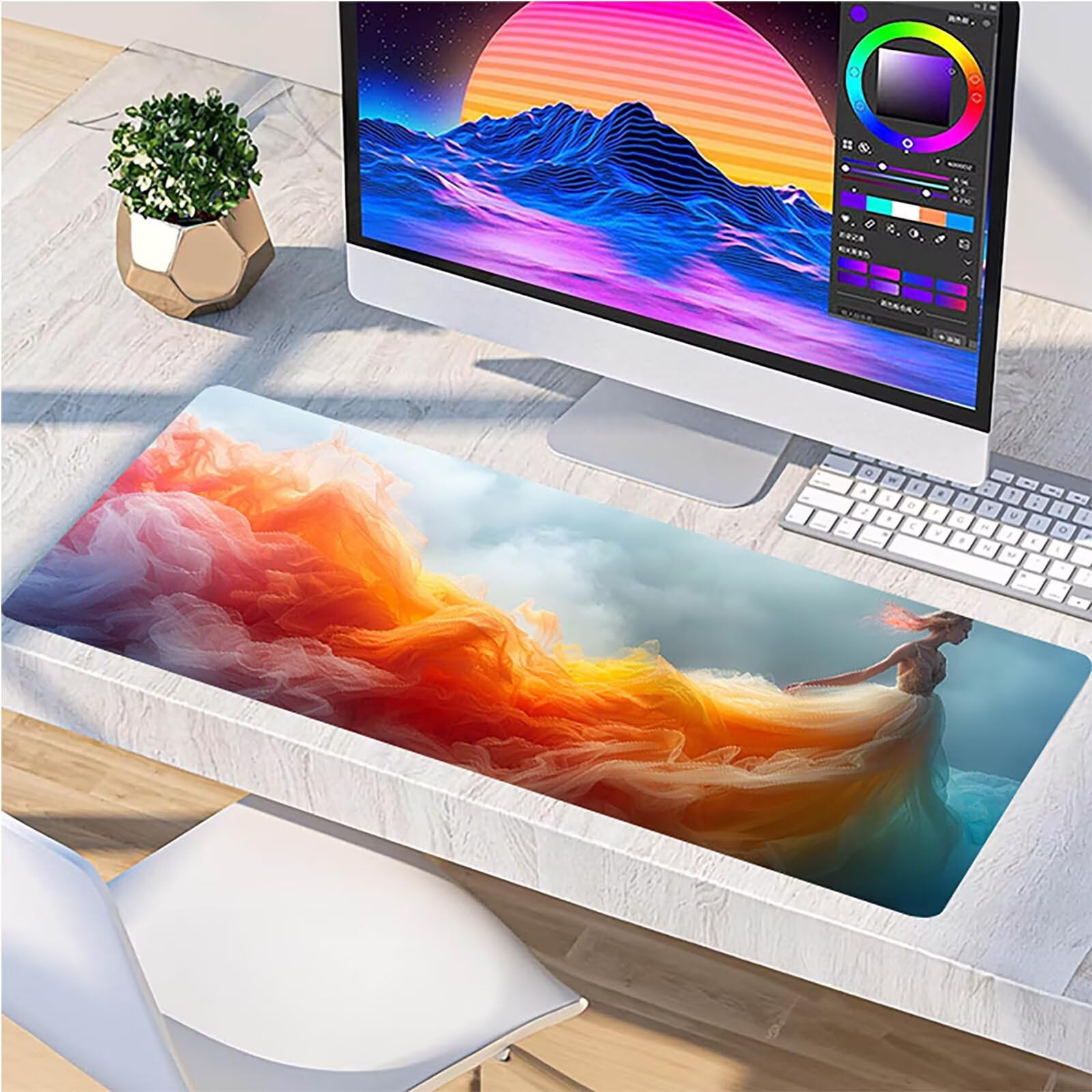 Tappetino Mouse XXL 1500 x 800 mm, Tappetino Mouse Donna, Gaming Mousepad Migliorare la Velocità e la Precisione, Mouse Pad con Base in Gomma Antiscivolo, Ufficio Accessori Gaming, Grigio 0-5183