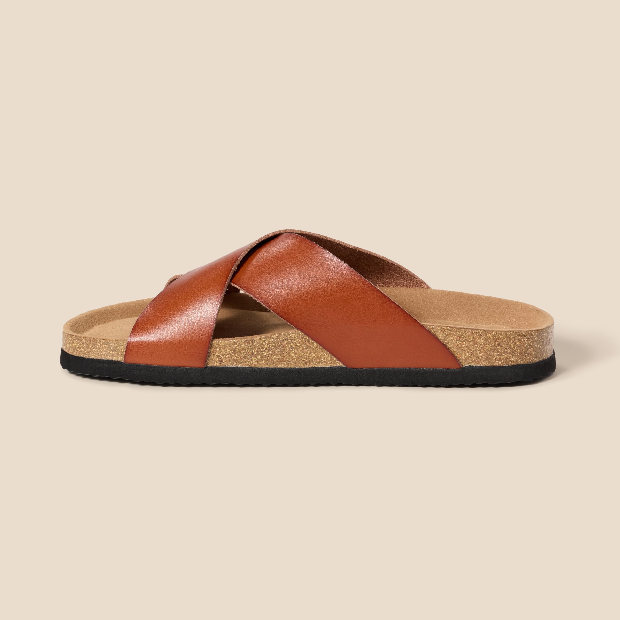 Amazon Essentials Herren Crossover-Sandalen aus Kork in Kunstleder