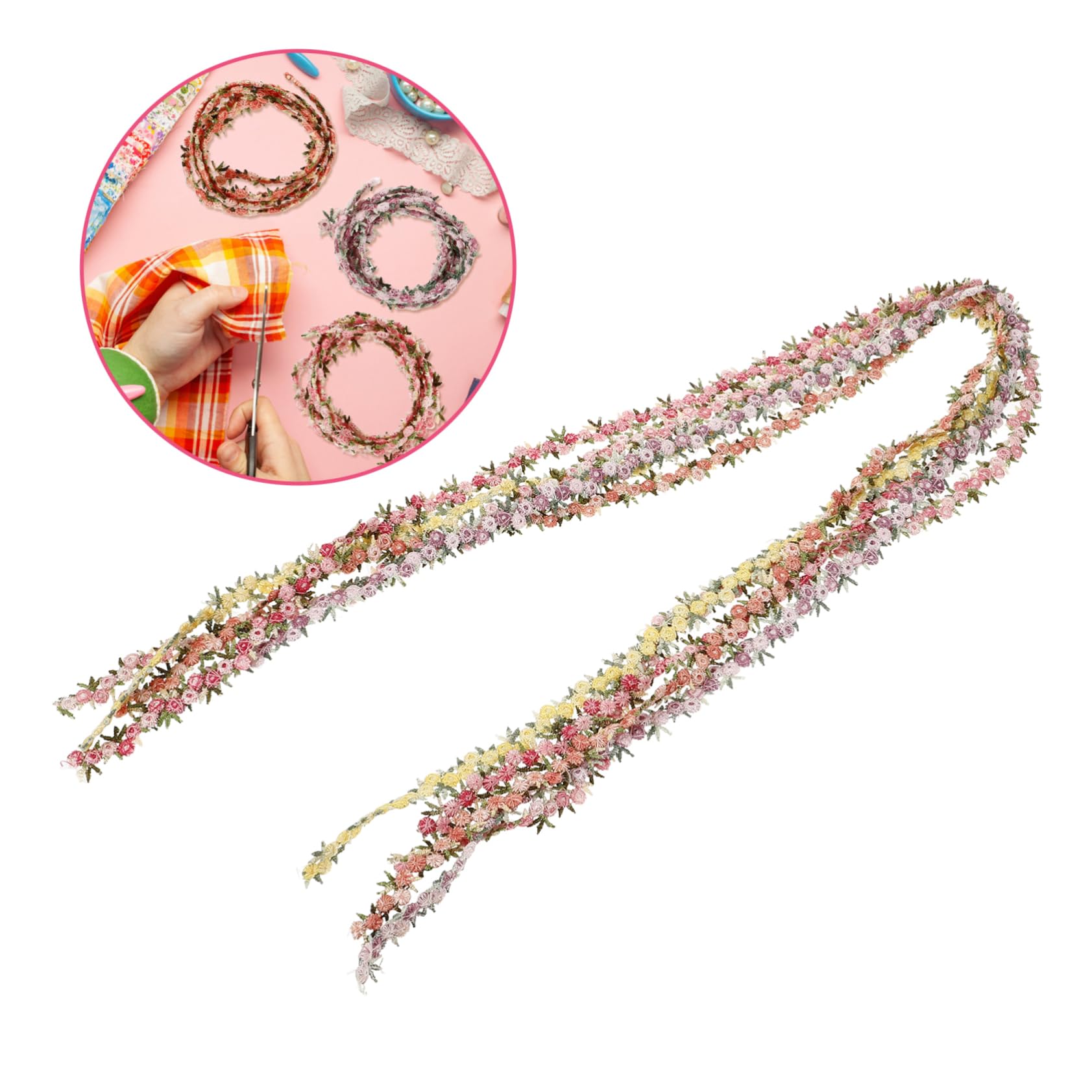 NUOBESTY 20rollos Cinta De Encaje Floral Decorativa Para Manualidades y Tocados Para Adornos De Ropa y Decoración Burdeos
