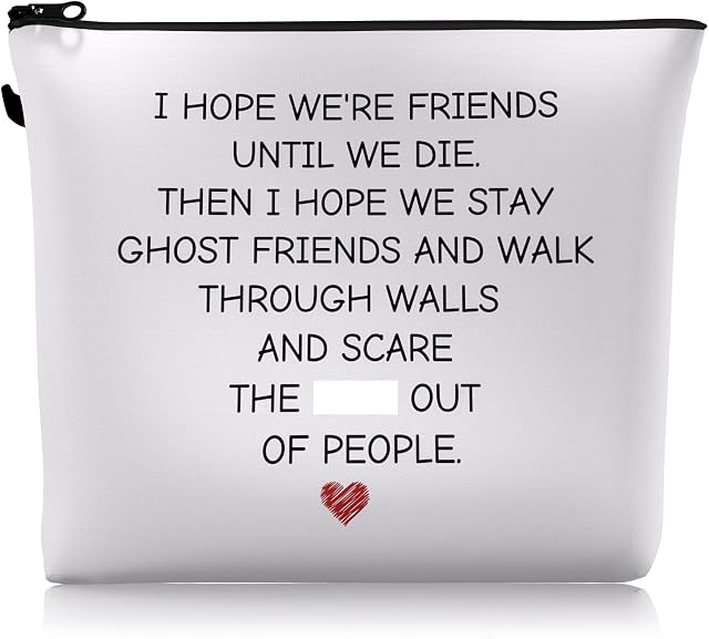 Friendship Gifts for Women Birthday, Funny Make Up Bag Pamper Gifts for Women Friends, Best Friend Small Travel Gifts for Her, Retirement Gifts Christmas Present Thinking of You Gifts for Women Friend