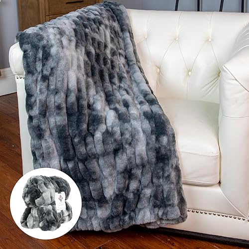 Outrageously Soft - Manta de piel sintética de lujo Minky ultra afelpada, tela pesada, costuras elásticas para envolverte como un abrazo, de gran