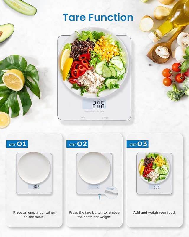 RENPHO Digitális Konyhai Mérleg Tápanyag Kalkulátorral és Alkalmazással