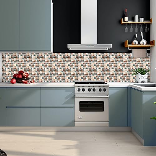 Miniatura 4 de Adhesivo de vinilo para despegar y pegar, azulejos de pared, calcomanías de transferencia para sala de estar, cocina, baño, 12 x 6 pulgadas, 12