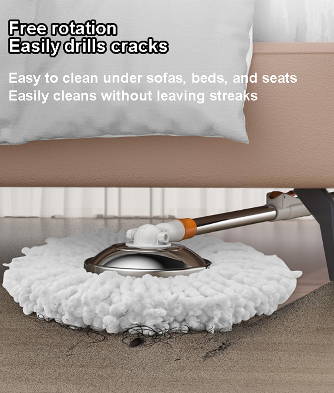 Juego de trapeador Giratorio y Cubo para Limpieza de Pisos, Sistema de trapeador y Cubo con escurridor, trapeador de Microfibra doméstico para Pisos de Madera Dura del hogar