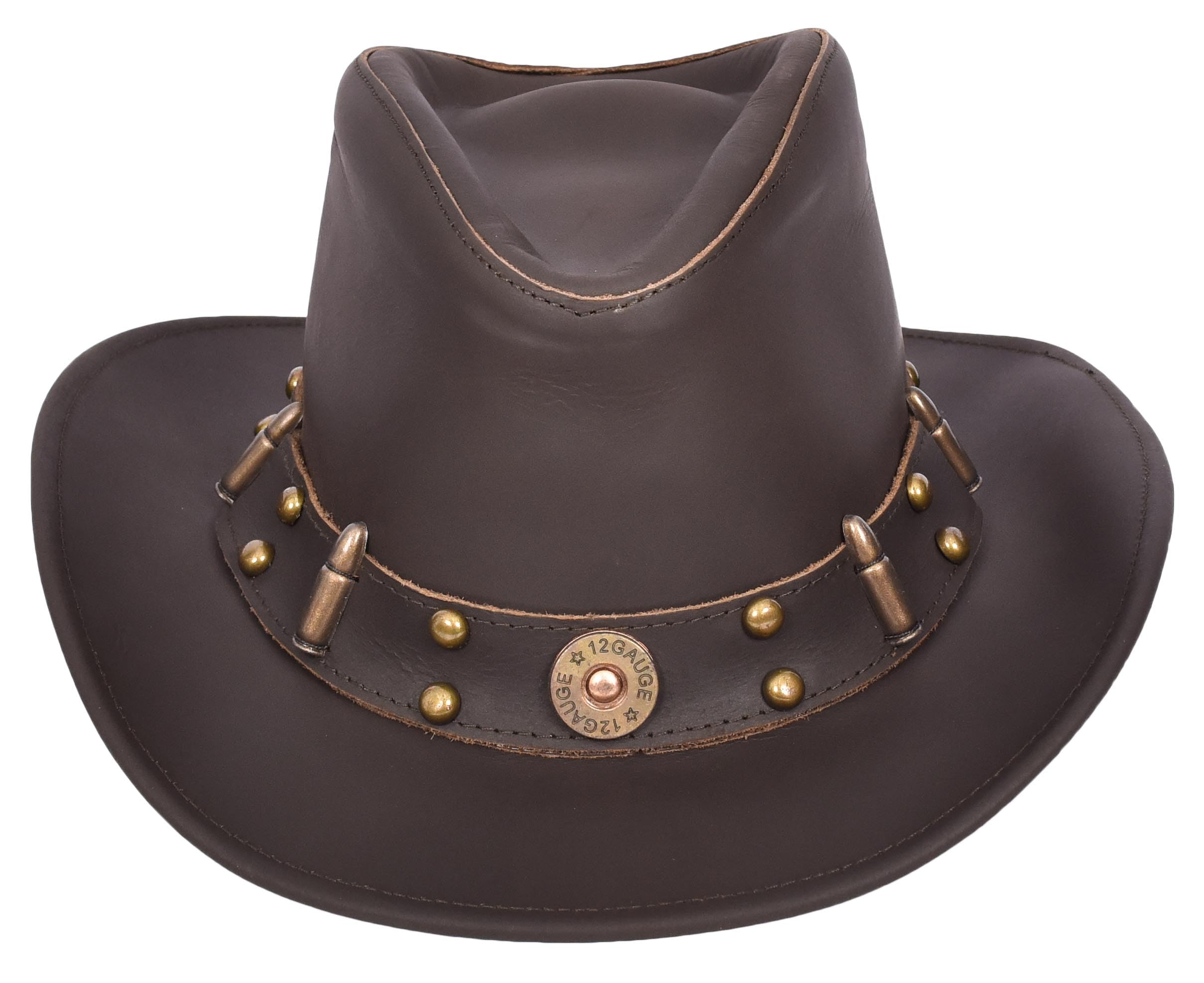 Sombrero vaquero de piel auténtica, sombrero de arbusto australiano occidental, estilo bala, color marrón Denver