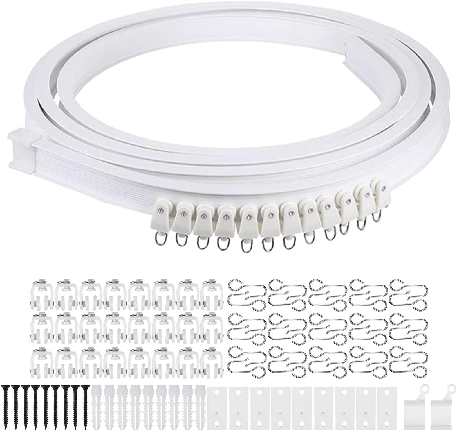 – Curtains Ceiling Track - No Drilling Ceiling Curtains Rod,Bendable Mount Rails Living Room Divider Accessories for Rv, Home, Bathroom, Dorm