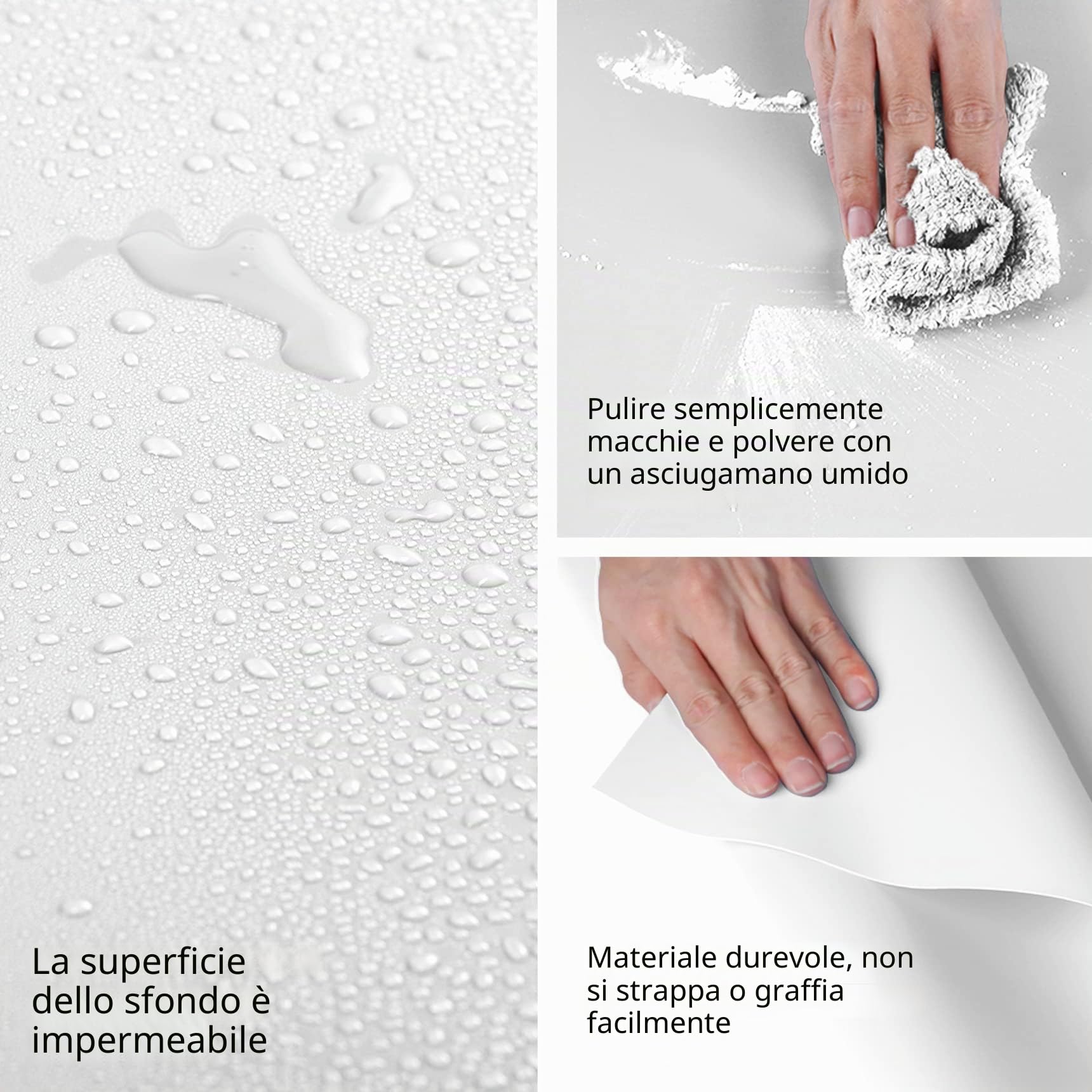 Selens Sfondo fotografico in PVC, 120 x 240 cm, bianco, impermeabile, opaco, liscio, per studio fotografico, ritratto, prodotto per animali domestici, cosmetici, fotografia, backdrop