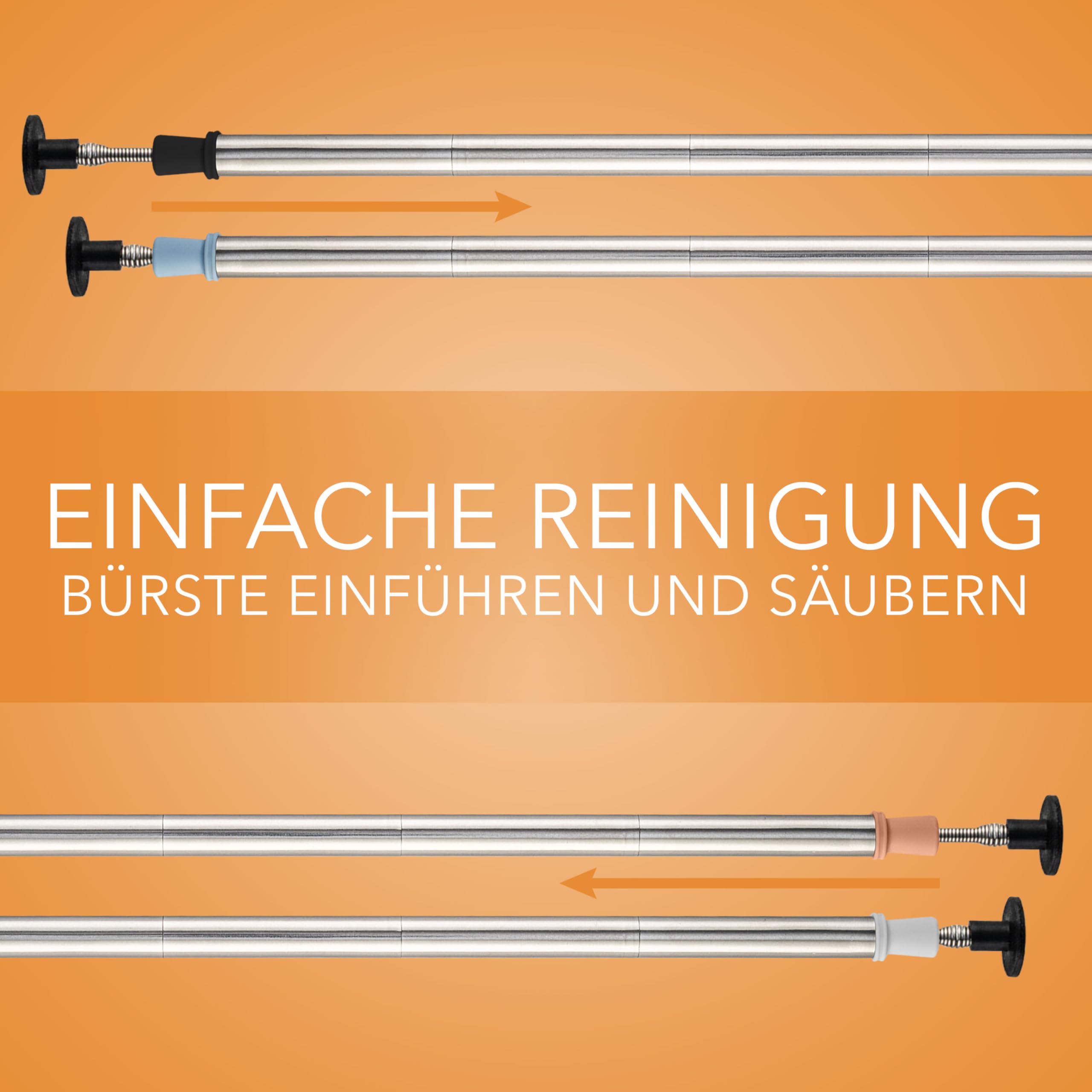 AVANA Set Di 2 Cannucce Riutilizzabili In Acciaio Inox