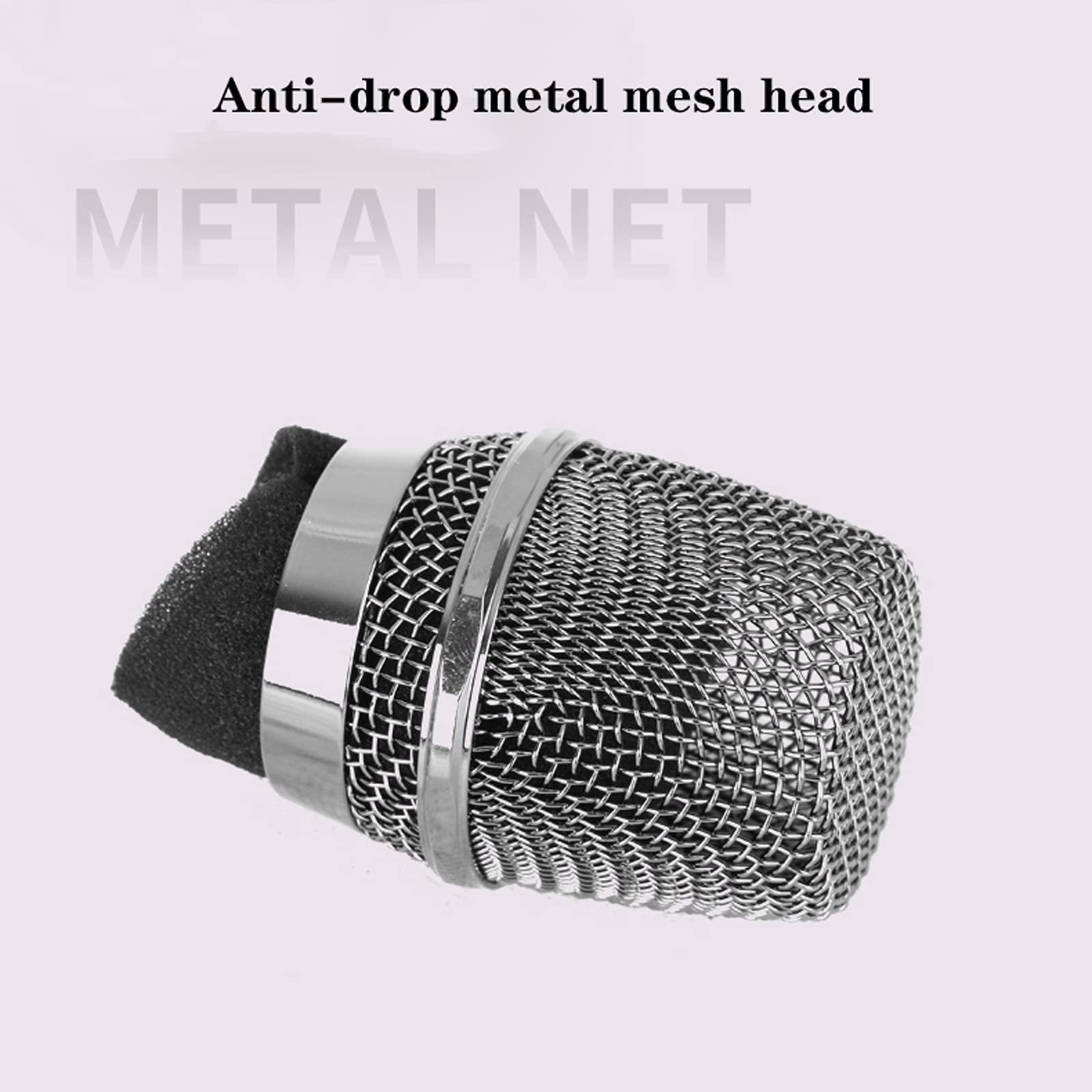 Micrófono inalámbrico Profesional para Cantar. UHF Micrófono dinámico de Karaoke dinámico con Receptor Recargable Micrófono de Mano Dual Metal (Quantity : Pair)