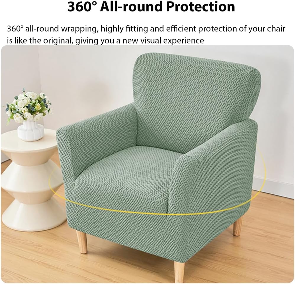 Mid Century Luxury Knitted Armchair Slipcovers, Stretch Armchairs Covers Couch Slipcover for Chairs Protectors for Living Room Bedroom Furniture,Blue