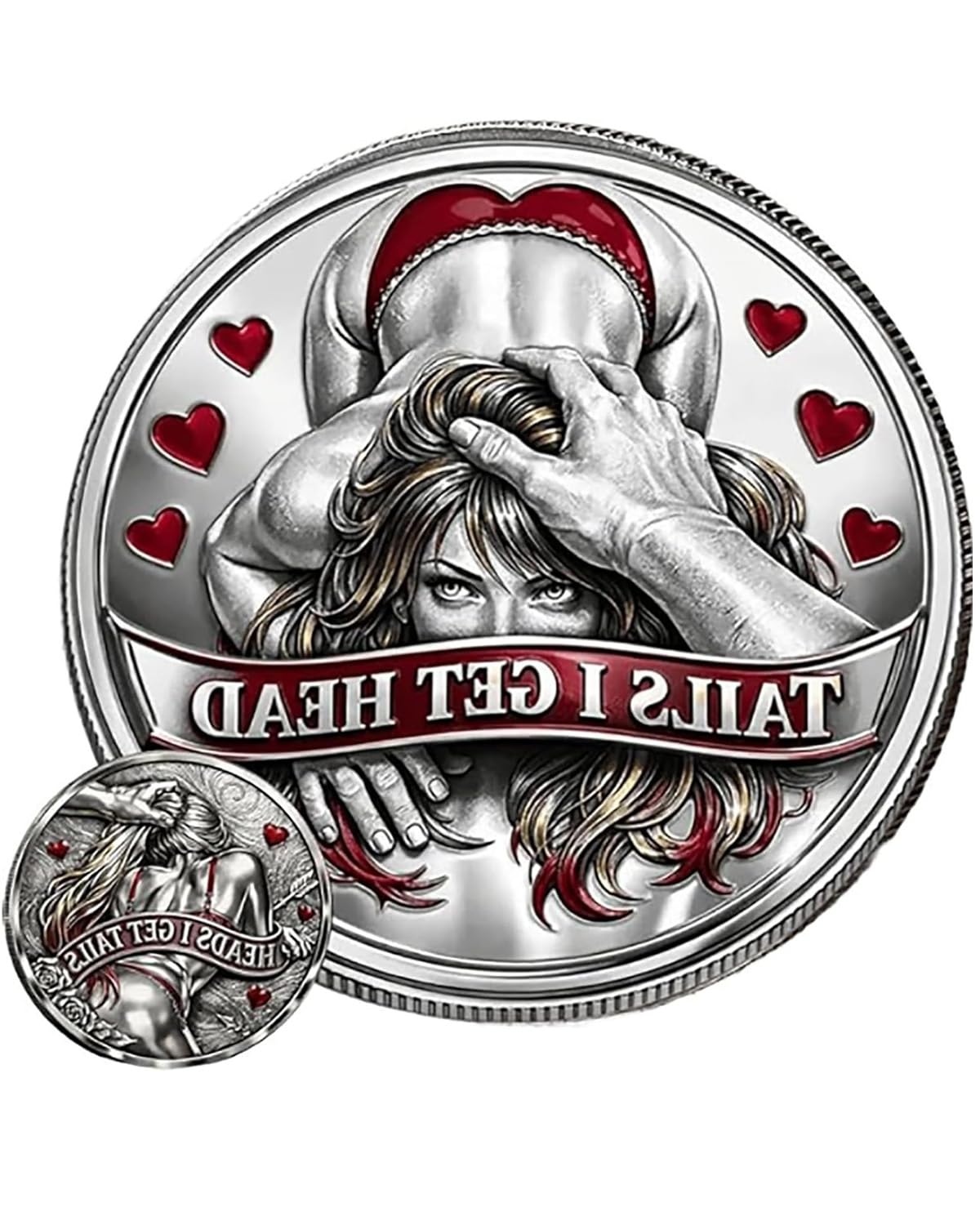Moneda de Desafío para Parejas 1 Unidad Moneda Conmemorativa con Relieve 3D Regalo Divertido para Parejas Decisión Romántica Momentos Lúdicos San Valentín Aniversario