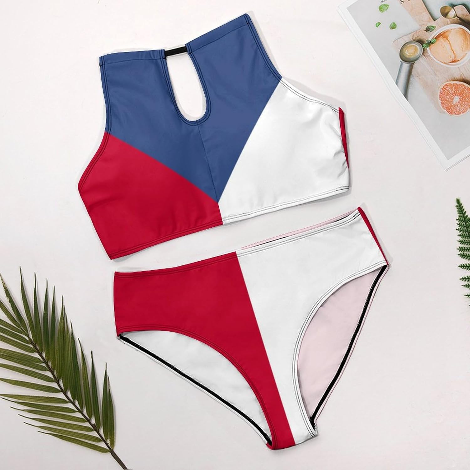 Womens 2 Piece Bikini Swimsuits Ethiopia Flag Retro Low Back Bathing Suits Bikini Two-Piece Swimsuits for Womens
