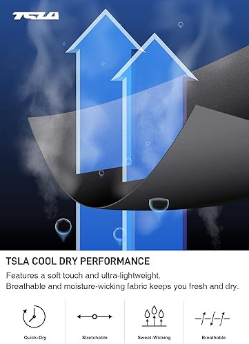 Miniatura 7 de TSLA - Pantalones cortos para correr para hombres, pantalones cortos deportivos para entrenamiento y ejercicio, de secado rápido, pantalones cortos