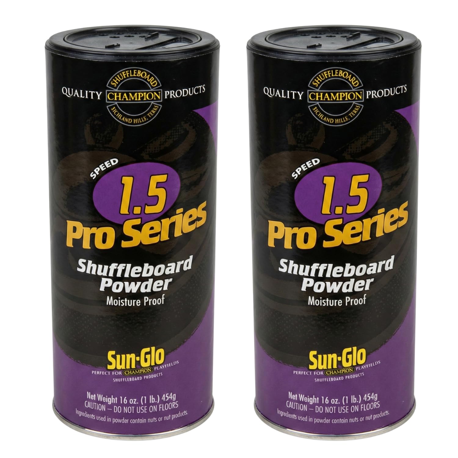 Sun-Glo Speed 1.5 (Pro Series) Shuffleboard Powder Wax – The Professional’s Choice for Speed & Accuracy – 16 oz Shaker Can (2 Pack)
