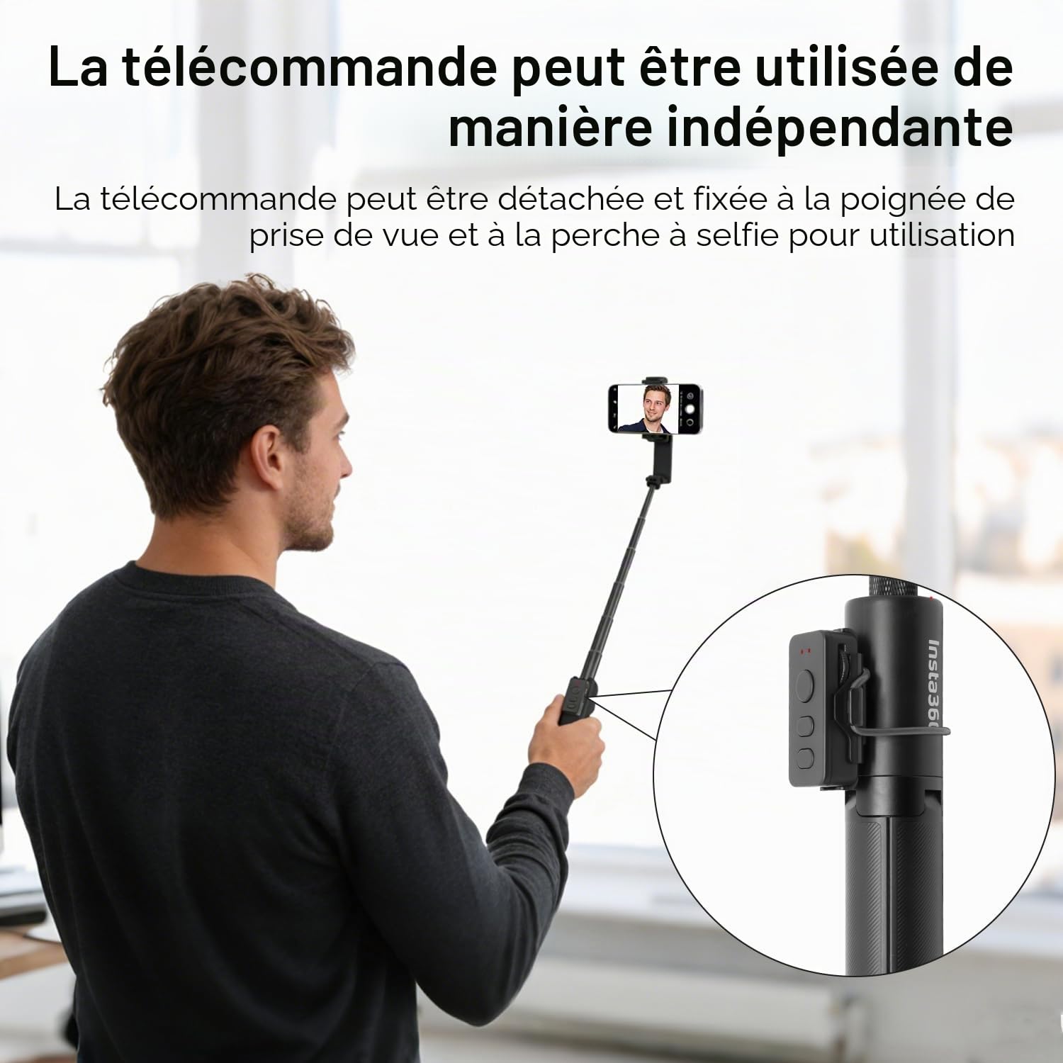 Suptig Fun Shot Poignée de déclencheur magnétique pour téléphone/appareil photo style DSLR compatible avec iPhone et Android avec bouton d'obturation sans fil amovible, dispose d'une vis intégrée de