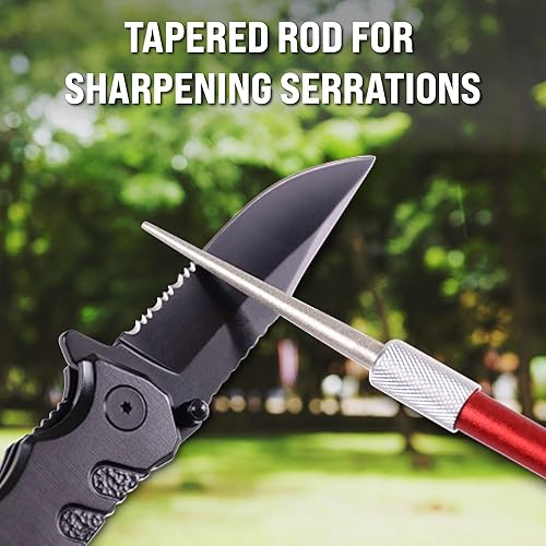 Miniatura 6 de Afilador de cuchillos con filo ondulado Fino Edge - Barra de afilado de diamante retráctil - Afilador de cuchillos de diamante ultra portátil - Mini