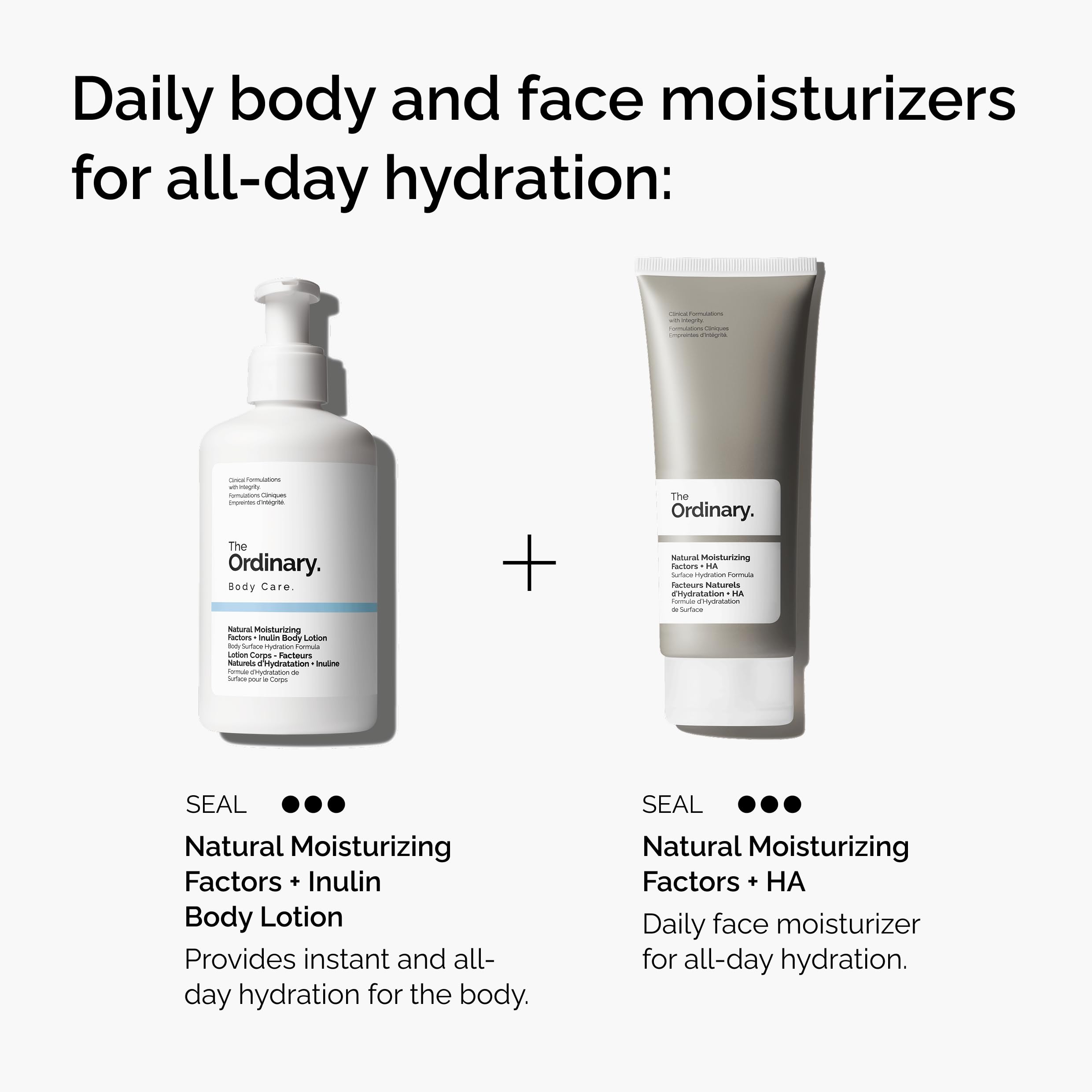 The Ordinary Natural Moisturizing Factors + Inulin Body Lotion, Lightweight Hydration for All-Day Moisture & Skin Barrier Support, Accepted by the National Eczema Association, 8.1 Fl Oz