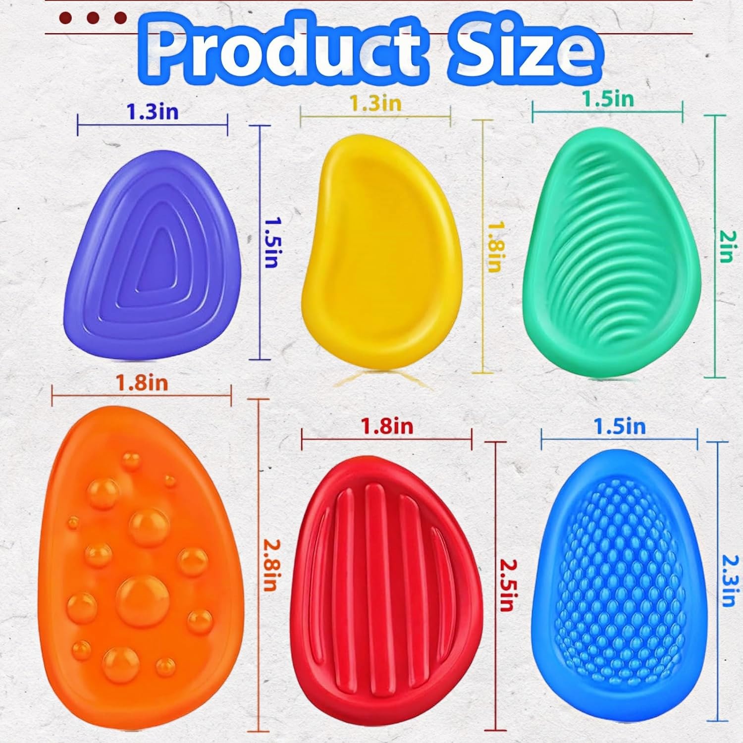 SDXCJY 12 PCS Toys Sensory Stone for Kids extured Soft Worry Stone Autism Sensory Toys, Stress Relief - Image 2
